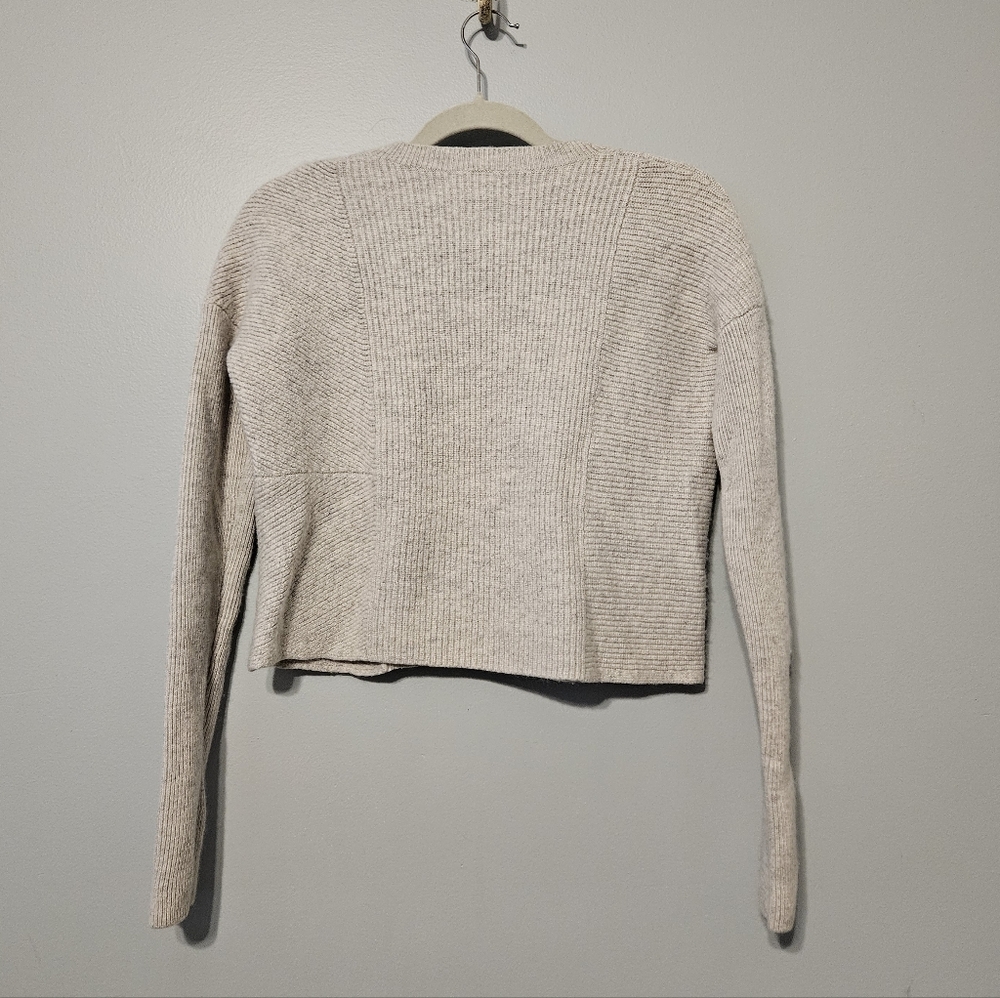 Athleta Women's Ribbed Crew Neck Cropped Sweater - Beige - Picture 3 of 5